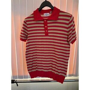 Men’s Vintage  Valentino UOMO Striped Sweater Henley Size Medium